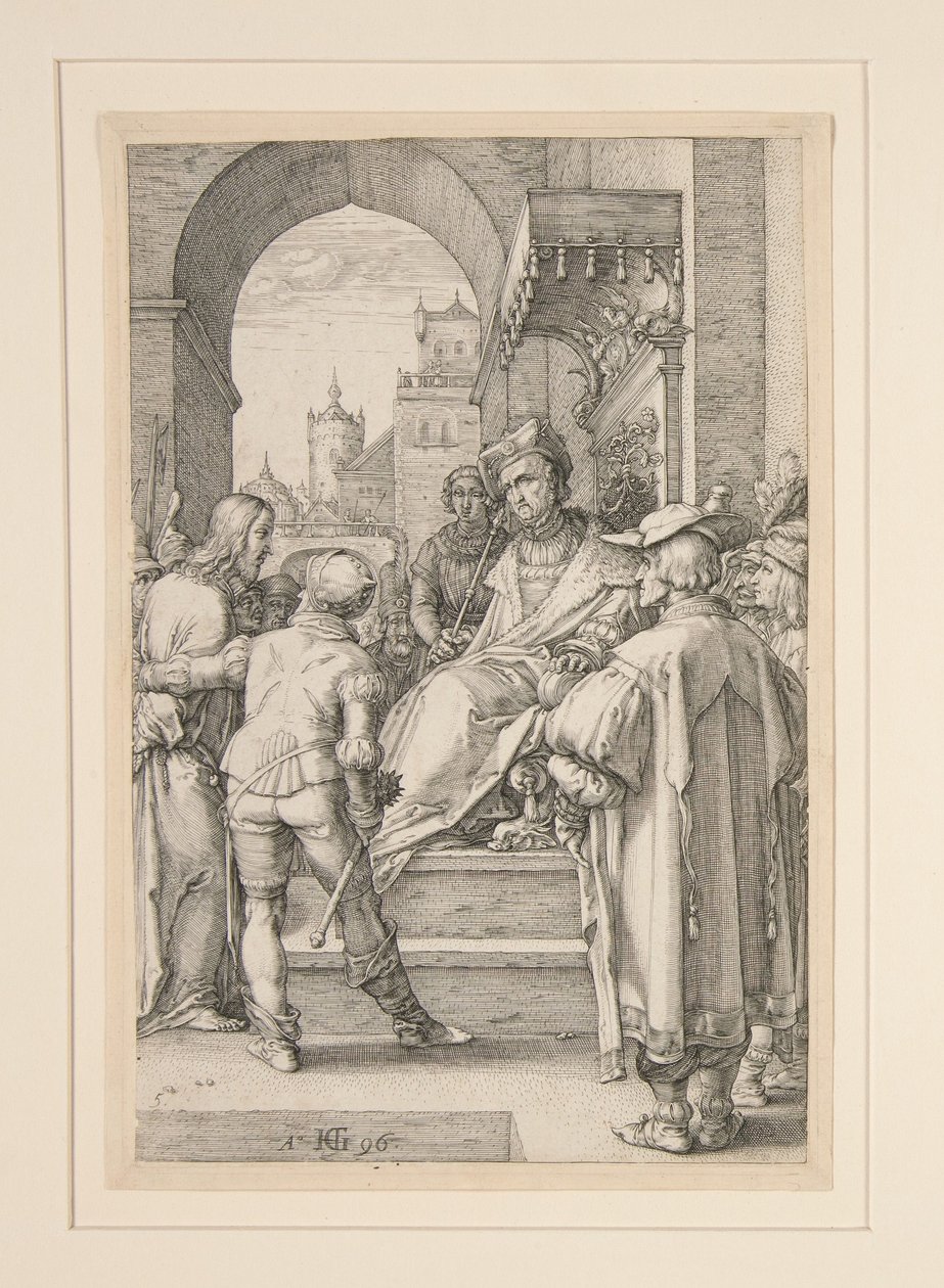Cristo davanti a Pilato, tavola 5 della serie “La Passione di Cristo” da Hendrick Goltzius
