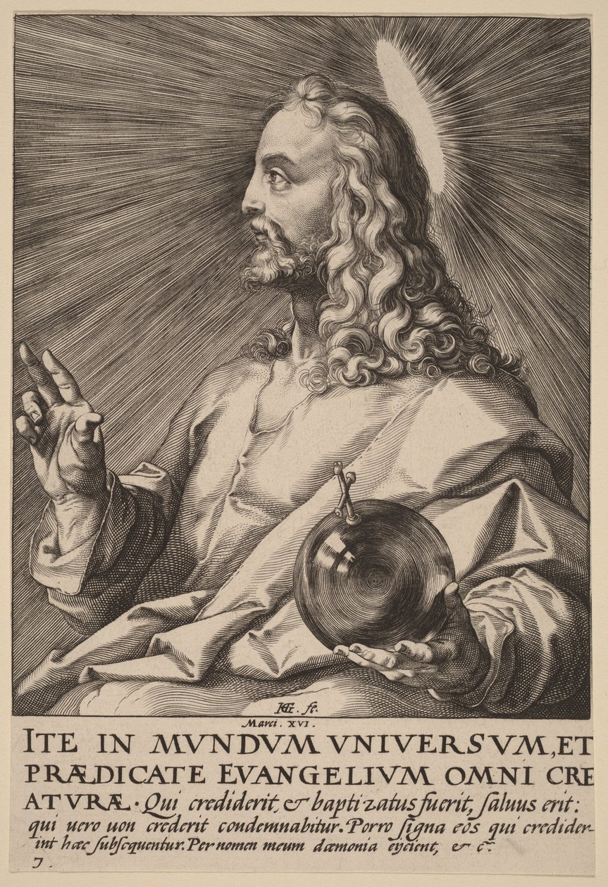 Cristo come Salvator Mundi da Hendrick Goltzius