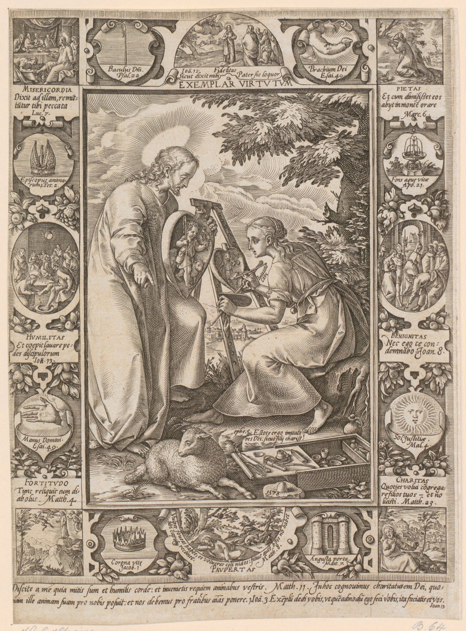Cristo come modello di virtù, foglio 4 della serie "La vita di Cristo" da Hendrick Goltzius