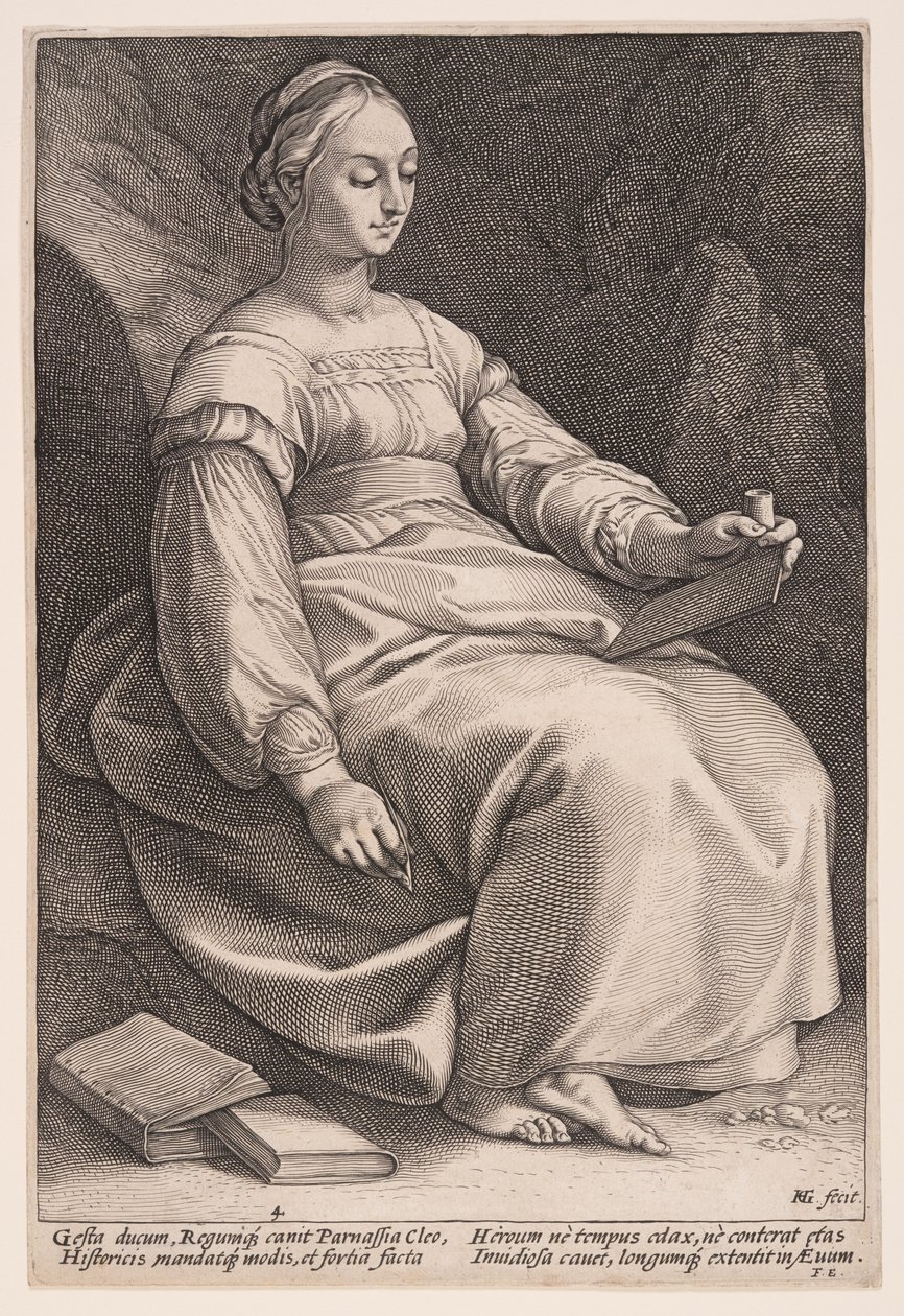 Clio, la musa della storia, da Le nove muse da Hendrick Goltzius