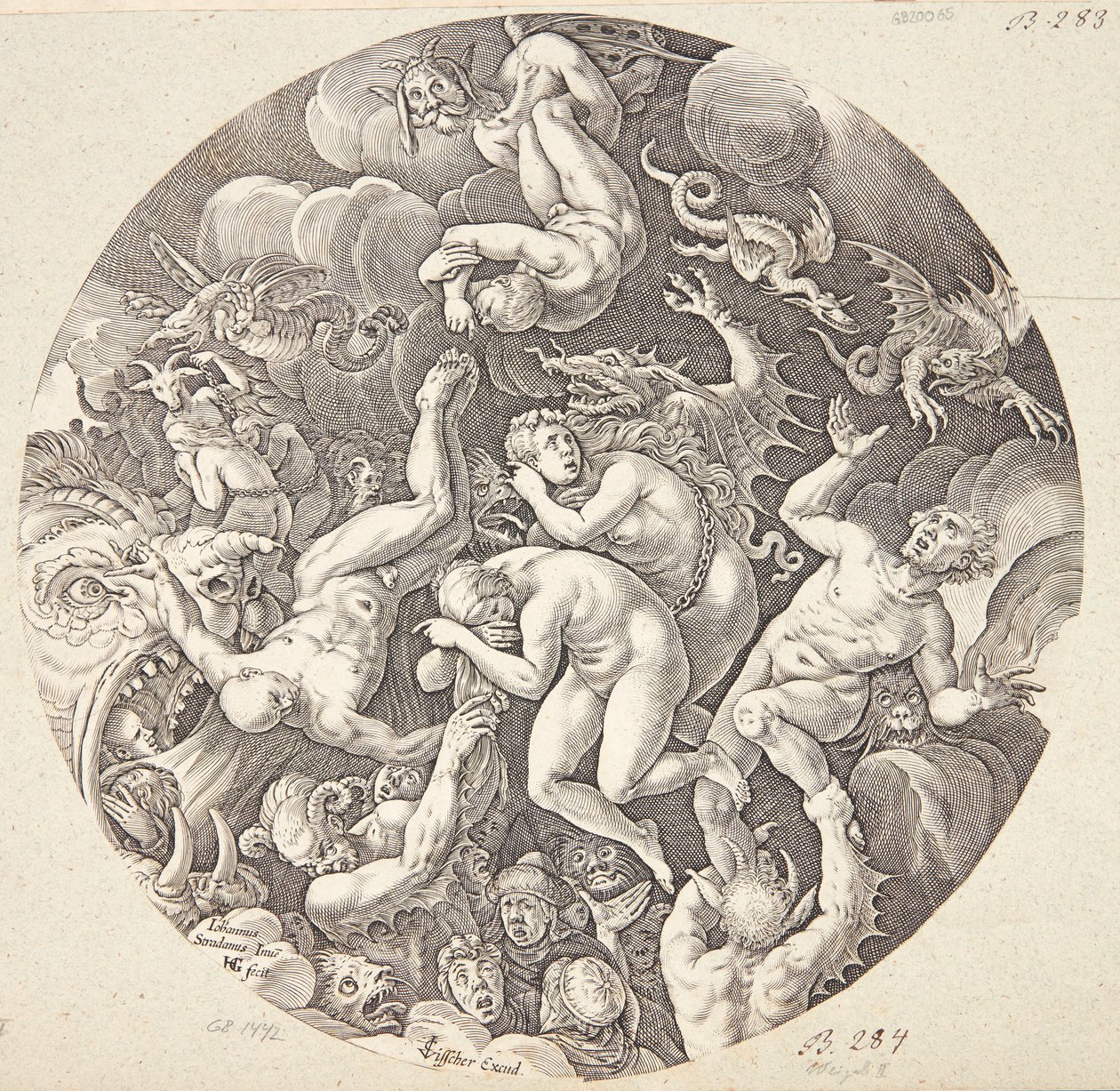 La caduta dei dannati da Hendrick Goltzius