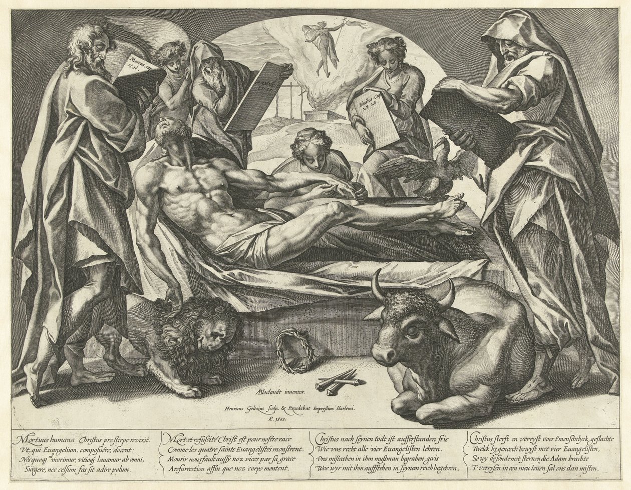 Il Cristo morto e i quattro evangelisti da Hendrick Goltzius