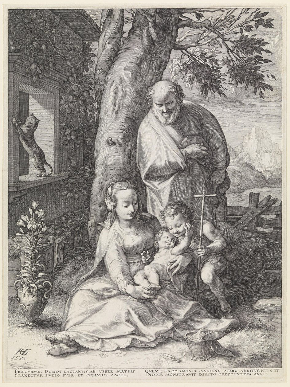 La Sacra Famiglia con Giovanni Battista da Hendrick Goltzius