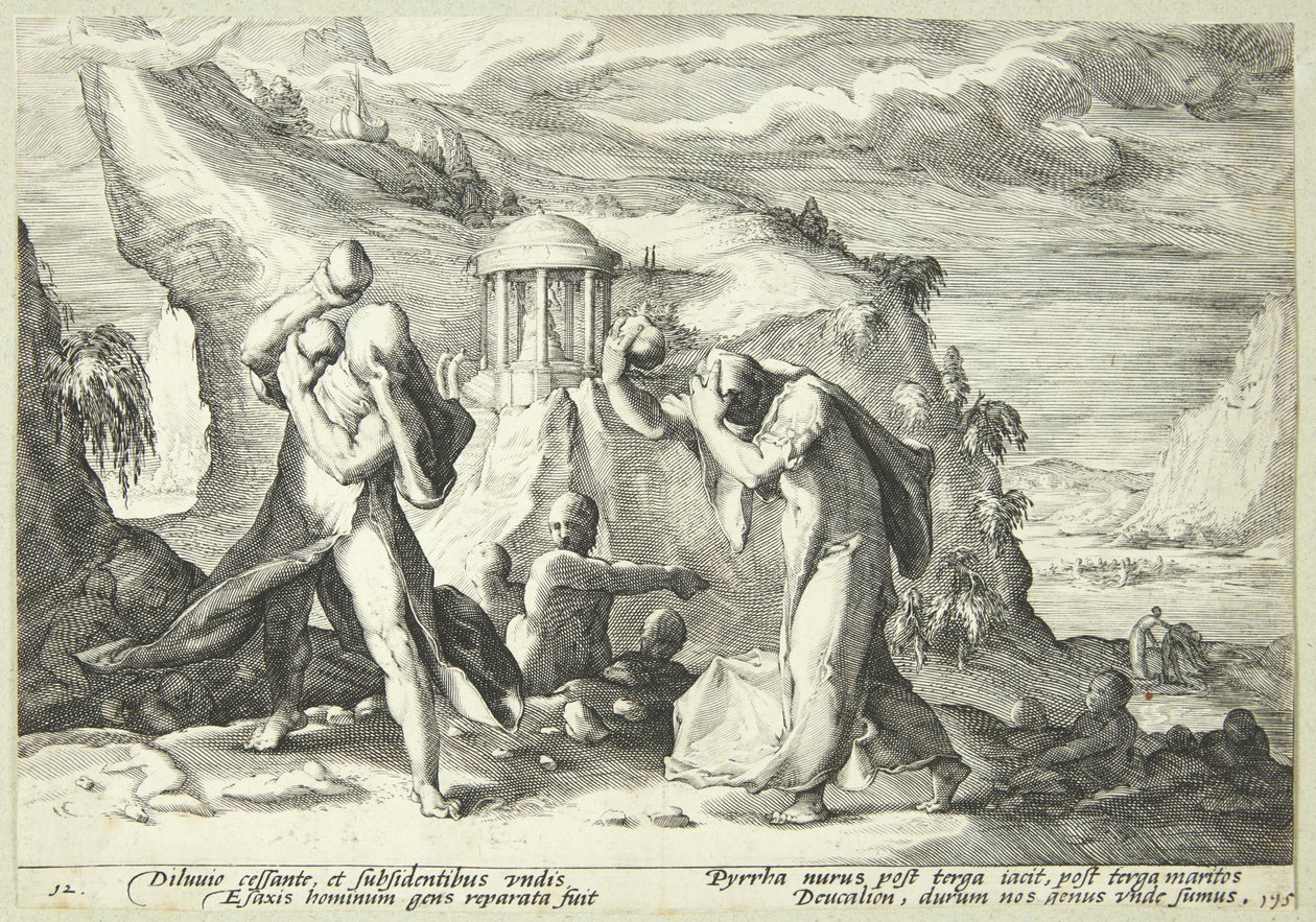 Deucalione e Pirra ripopolano il mondo da Hendrick Goltzius