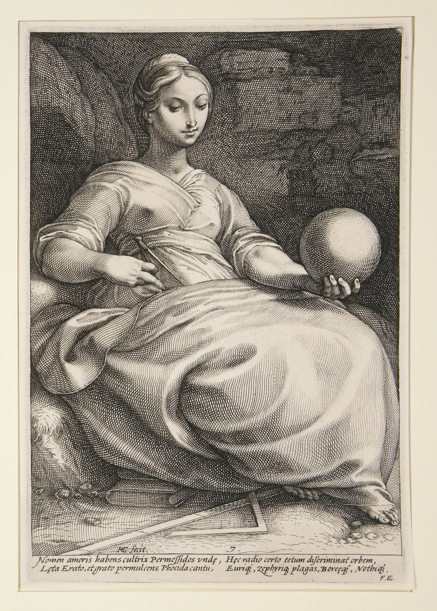 Erato, tavola 7 della serie Le nove Muse da Hendrick Goltzius