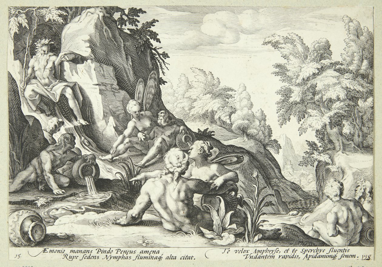 Il Dio del Fiume Peneo Circondato da Altre Figure Divine da Hendrick Goltzius