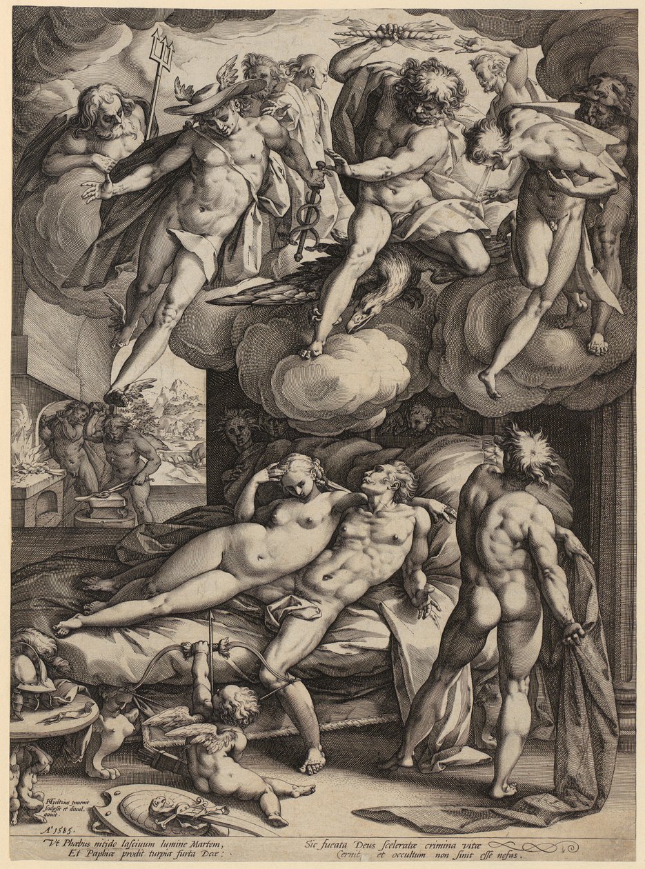 La Sacra Famiglia con Giovanni Battista da bambino, foglio 6 della serie "La vita della Vergine Maria" da Hendrick Goltzius