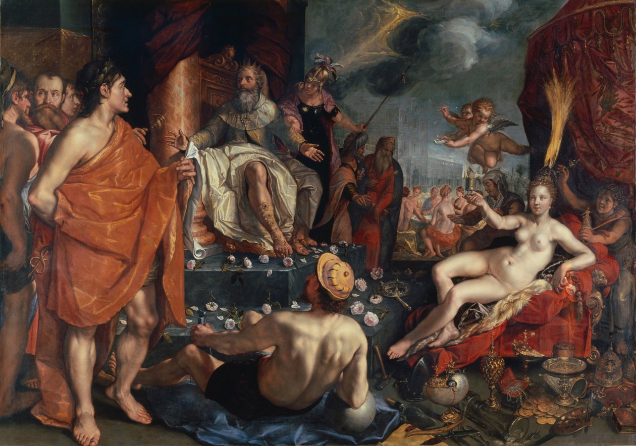 Hermes presenta Pandora al re Epimeteo, 1611 da Hendrick Goltzius