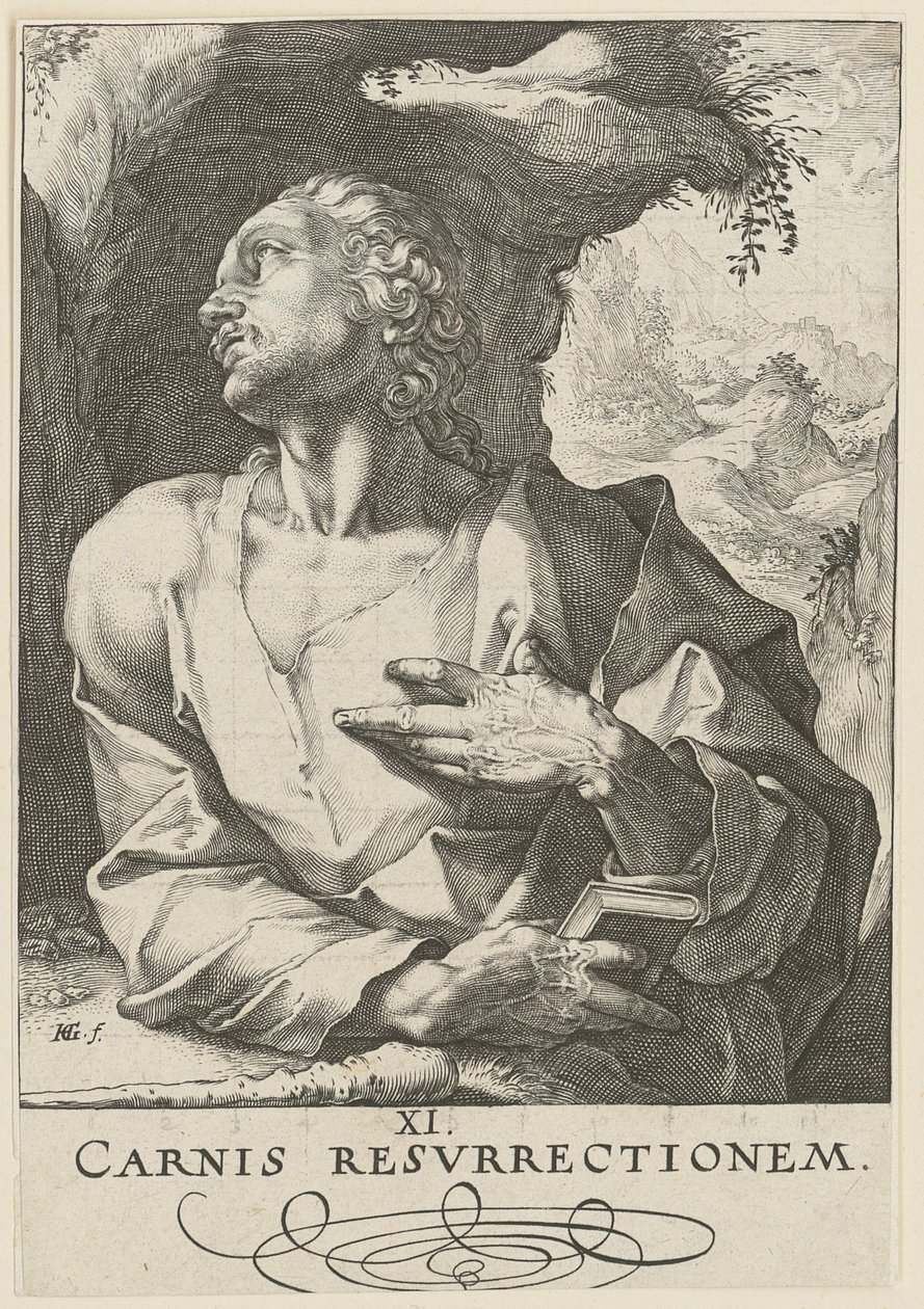 Giuda Taddeo, foglio 12 della serie "Cristo, i dodici apostoli e Paolo" da Hendrick Goltzius