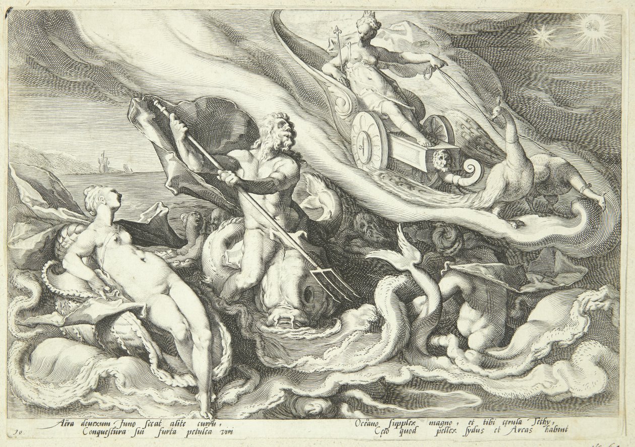 Giunone si lamenta di Callisto a Oceano e Teti da Hendrick Goltzius