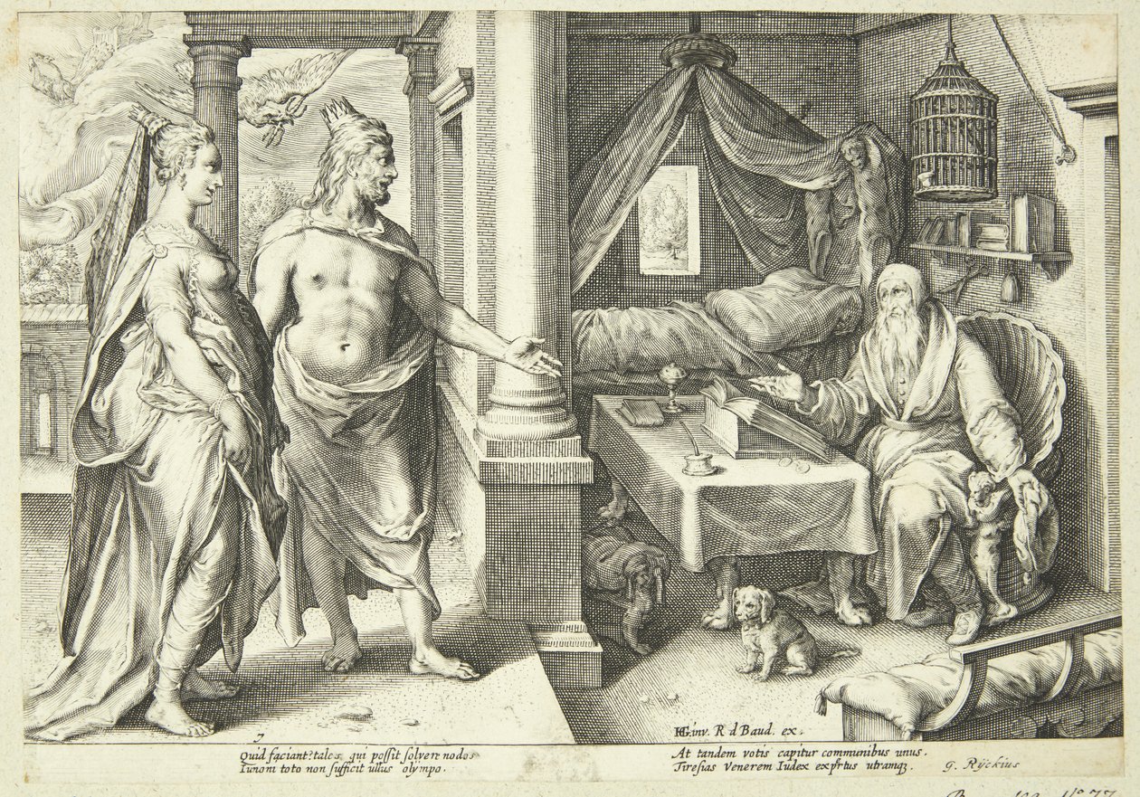 Giove e Giunone consultano Tiresia da Hendrick Goltzius