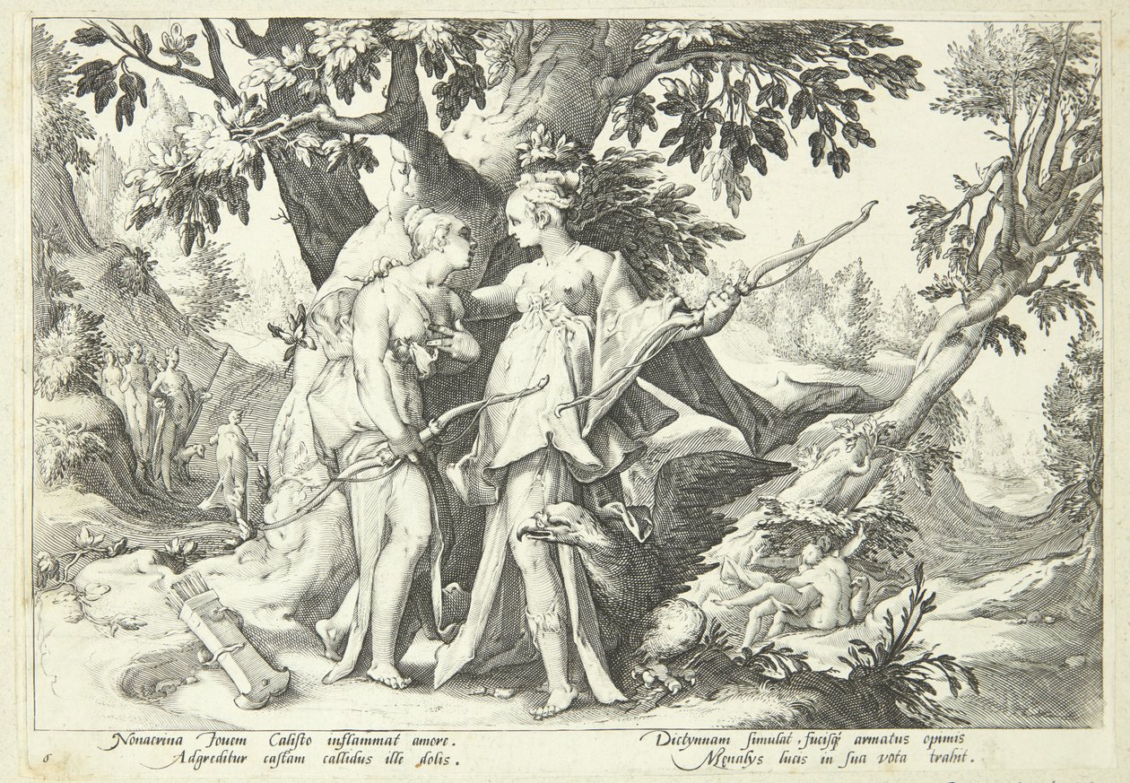 Giove travestito da Diana seduce Callisto da Hendrick Goltzius