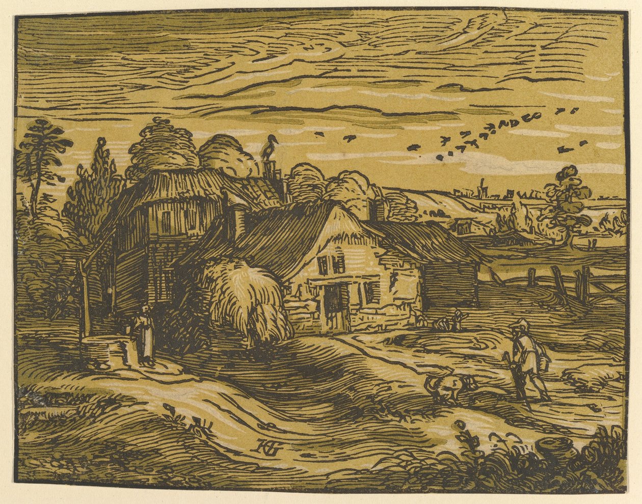 Paesaggio con casetta da Hendrick Goltzius
