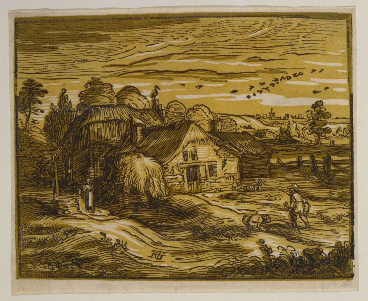 Paesaggio con una casa colonica, dalla serie “I quattro piccoli paesaggi” da Hendrick Goltzius