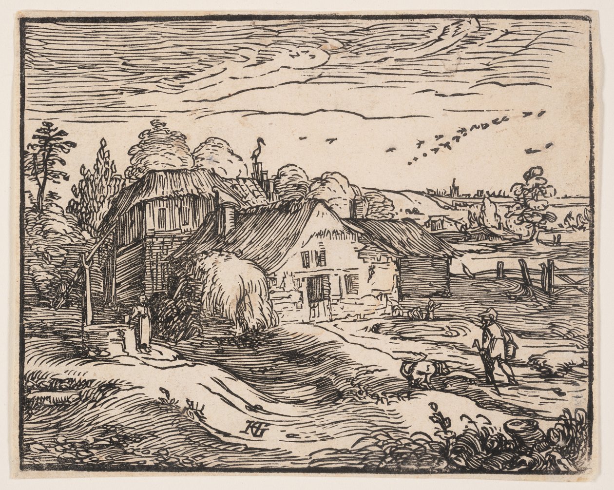Paesaggio con casa colonica da Hendrick Goltzius