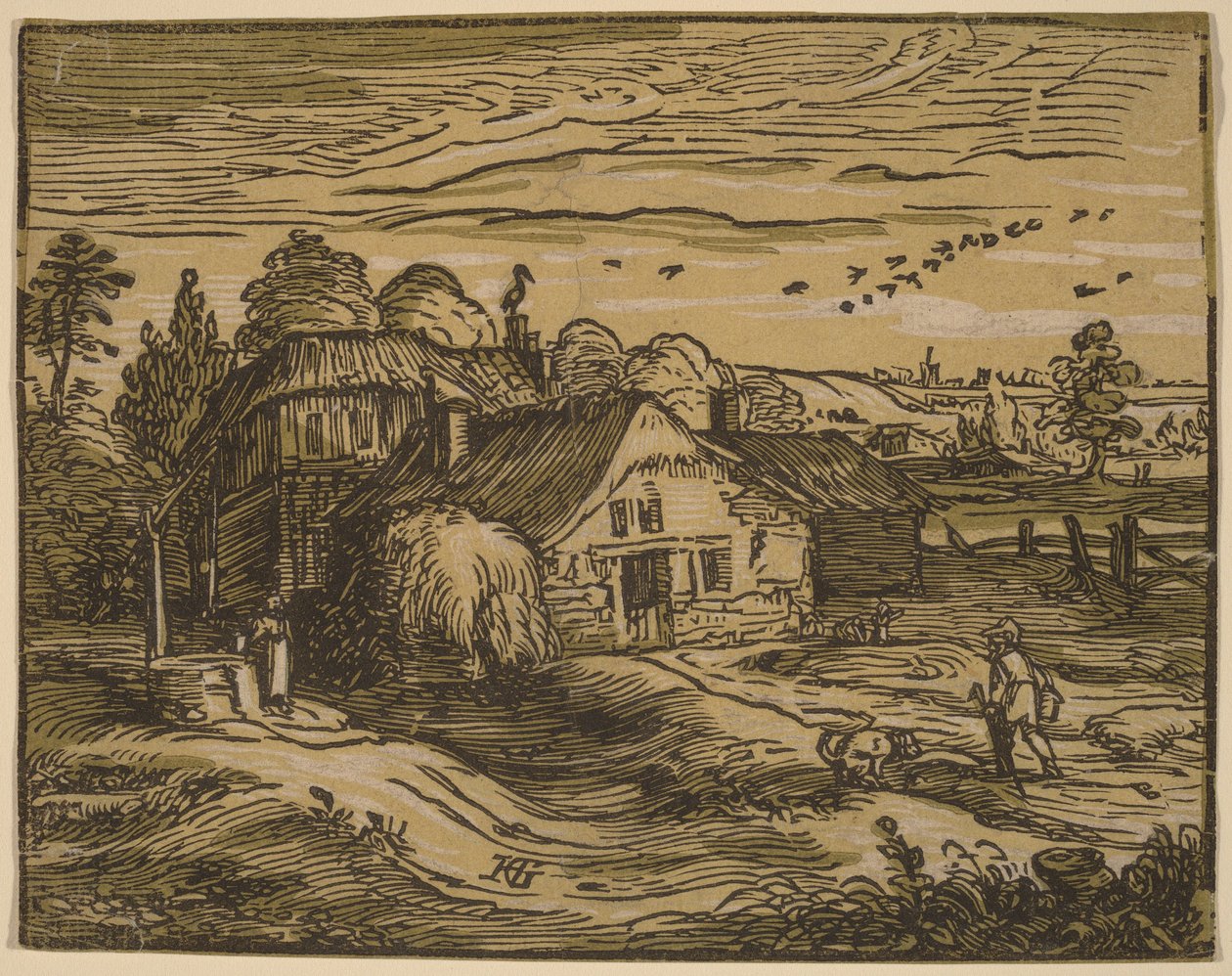Paesaggio con una fattoria da Hendrick Goltzius
