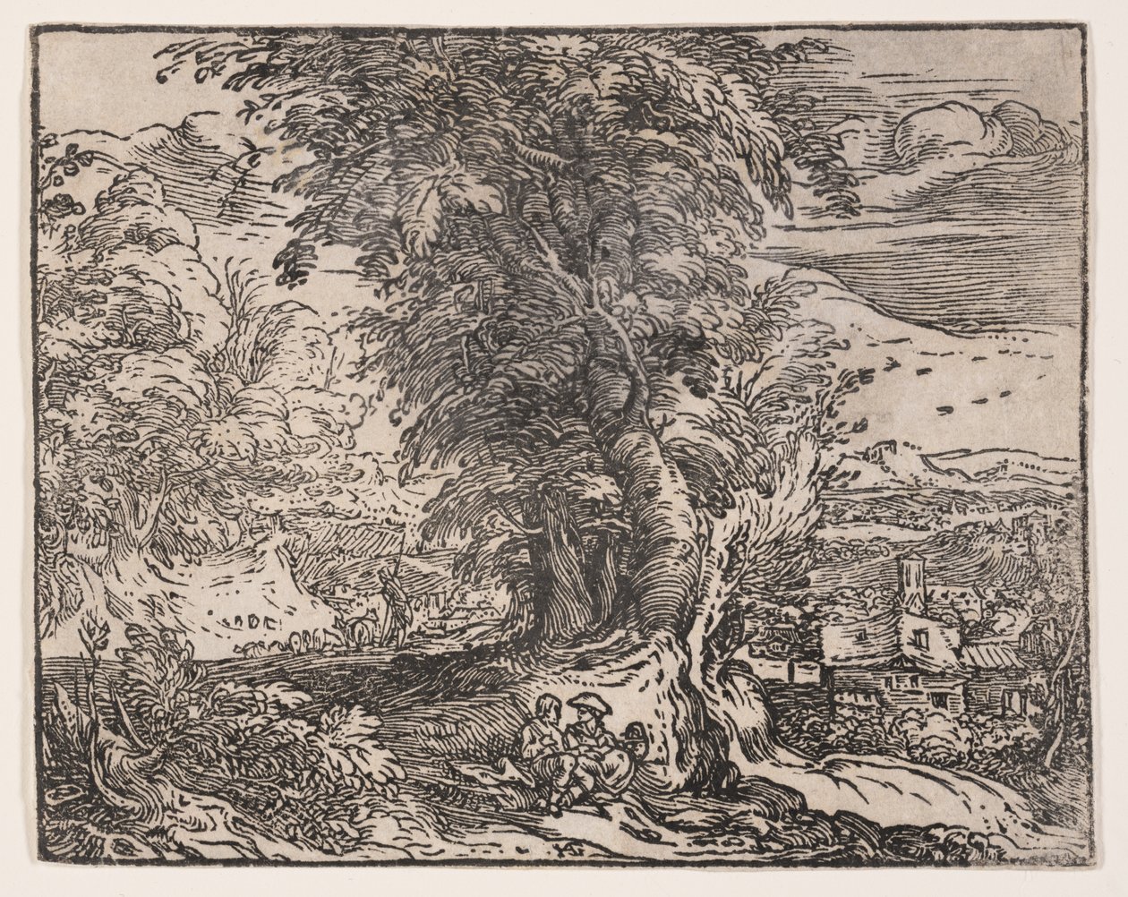 Paesaggio con coppia di pastori da Hendrick Goltzius