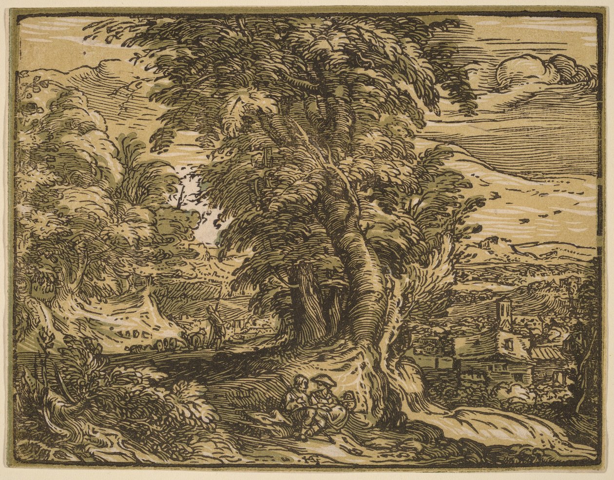 Paesaggio con una coppia di pastori da Hendrick Goltzius