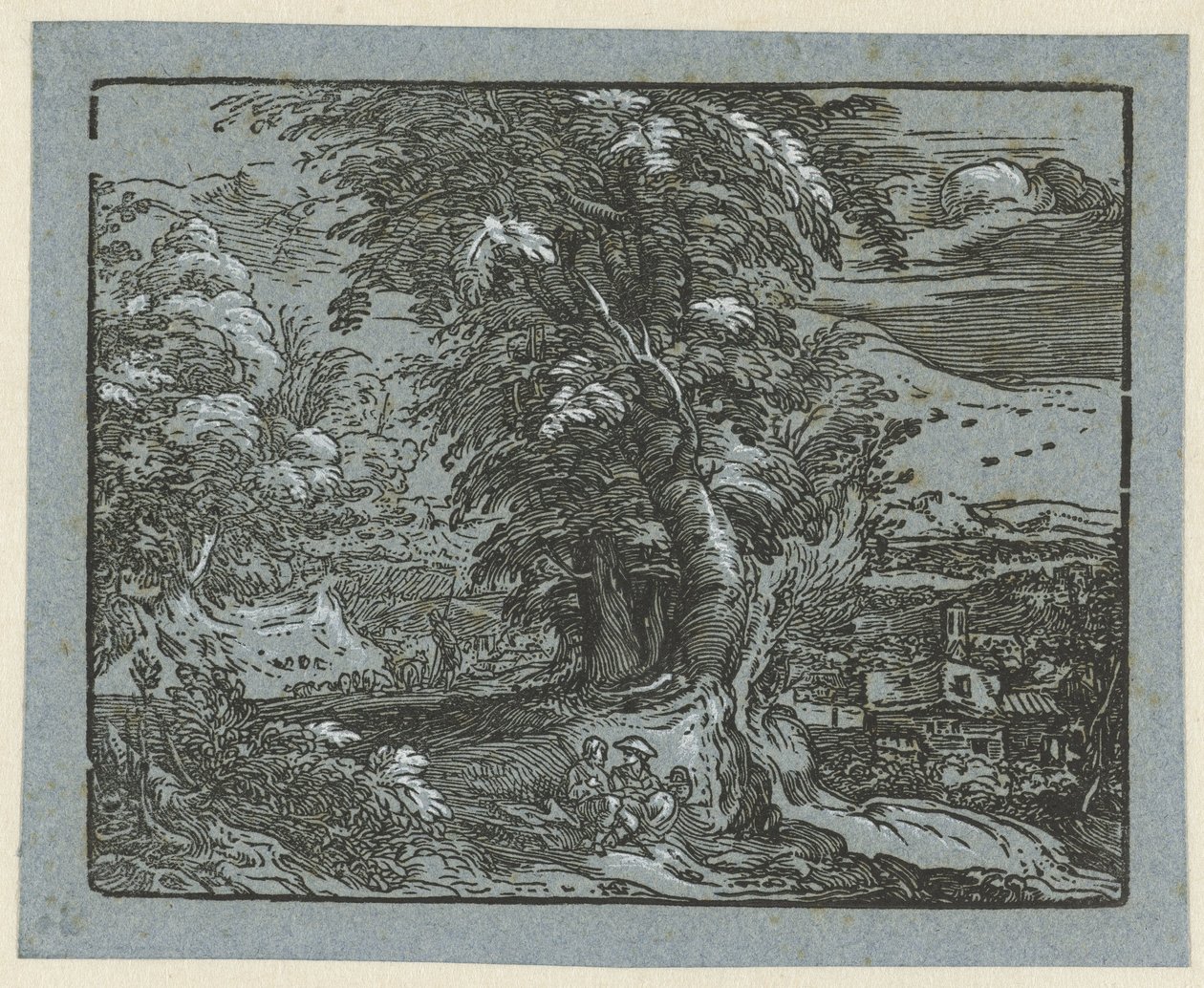 Paesaggio con coppia seduta da Hendrick Goltzius