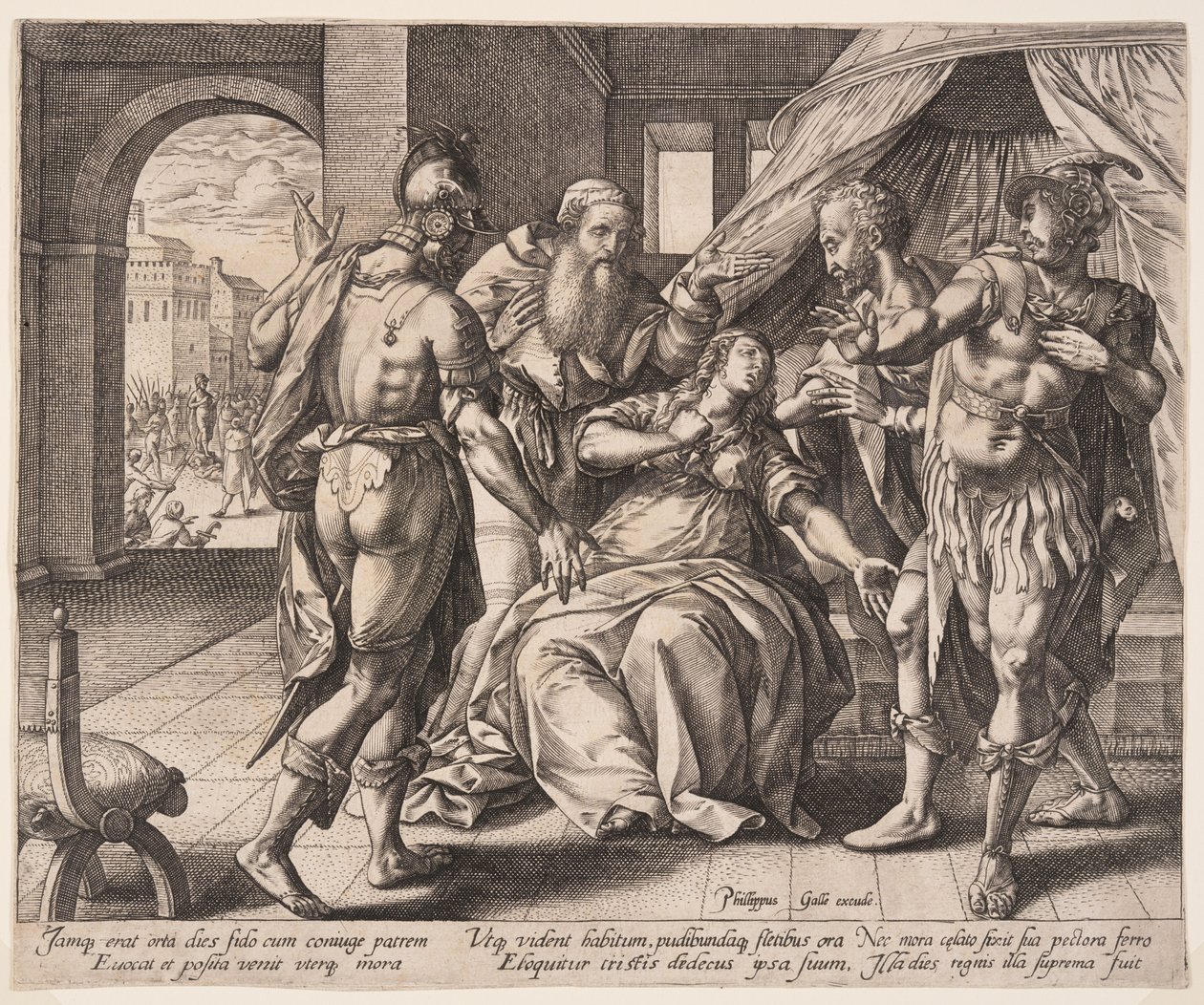 Lucrezia che si uccide, da La storia di Lucrezia da Hendrick Goltzius