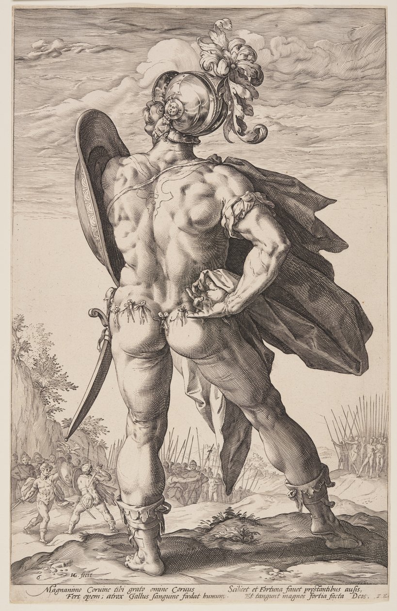 Marco Valerio Corvo, da "Gli eroi romani". da Hendrick Goltzius