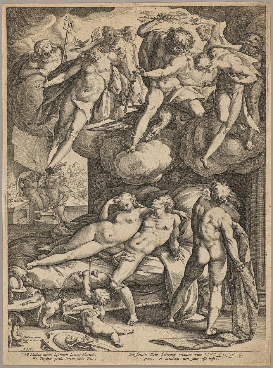 Marte e Venere, colti di sorpresa da Vulcano da Hendrick Goltzius