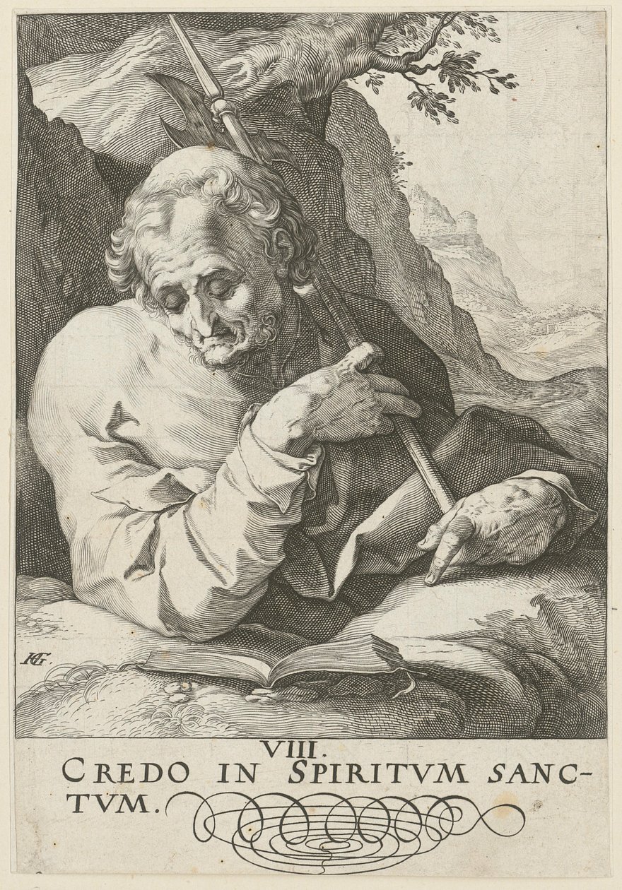 Matteo, tavola 9 della serie «Cristo, i dodici apostoli e Paolo» da Hendrick Goltzius