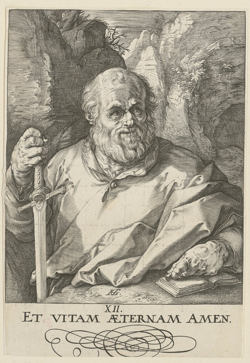 Matthias, foglio 13 della serie "Cristo, i dodici apostoli e Paolo" da Hendrick Goltzius