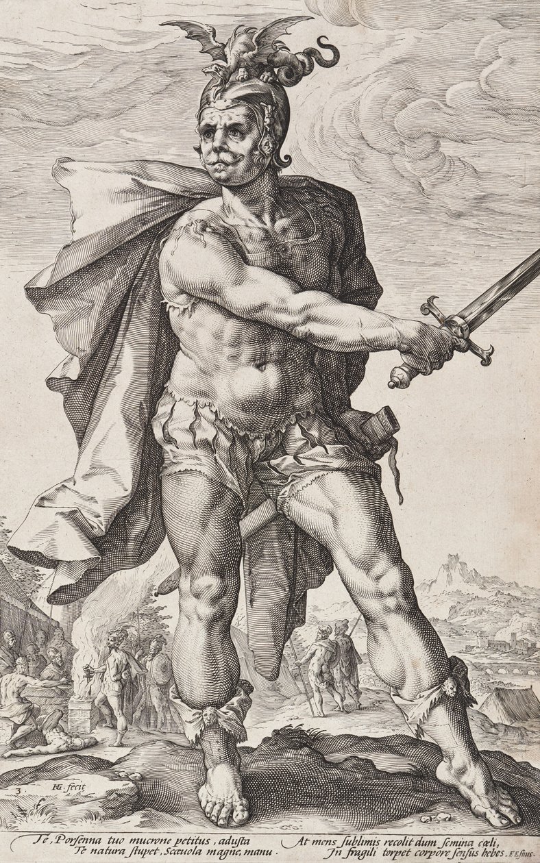 Mucio Scevola (Eroi romani, tavola 3) da Hendrick Goltzius