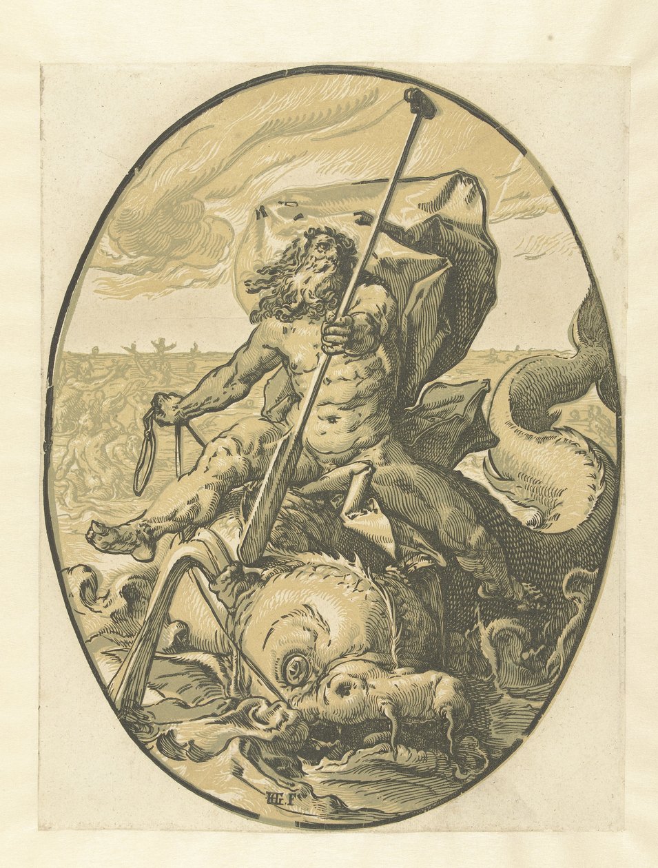Oceano (serie di dei e dee) da Hendrick Goltzius