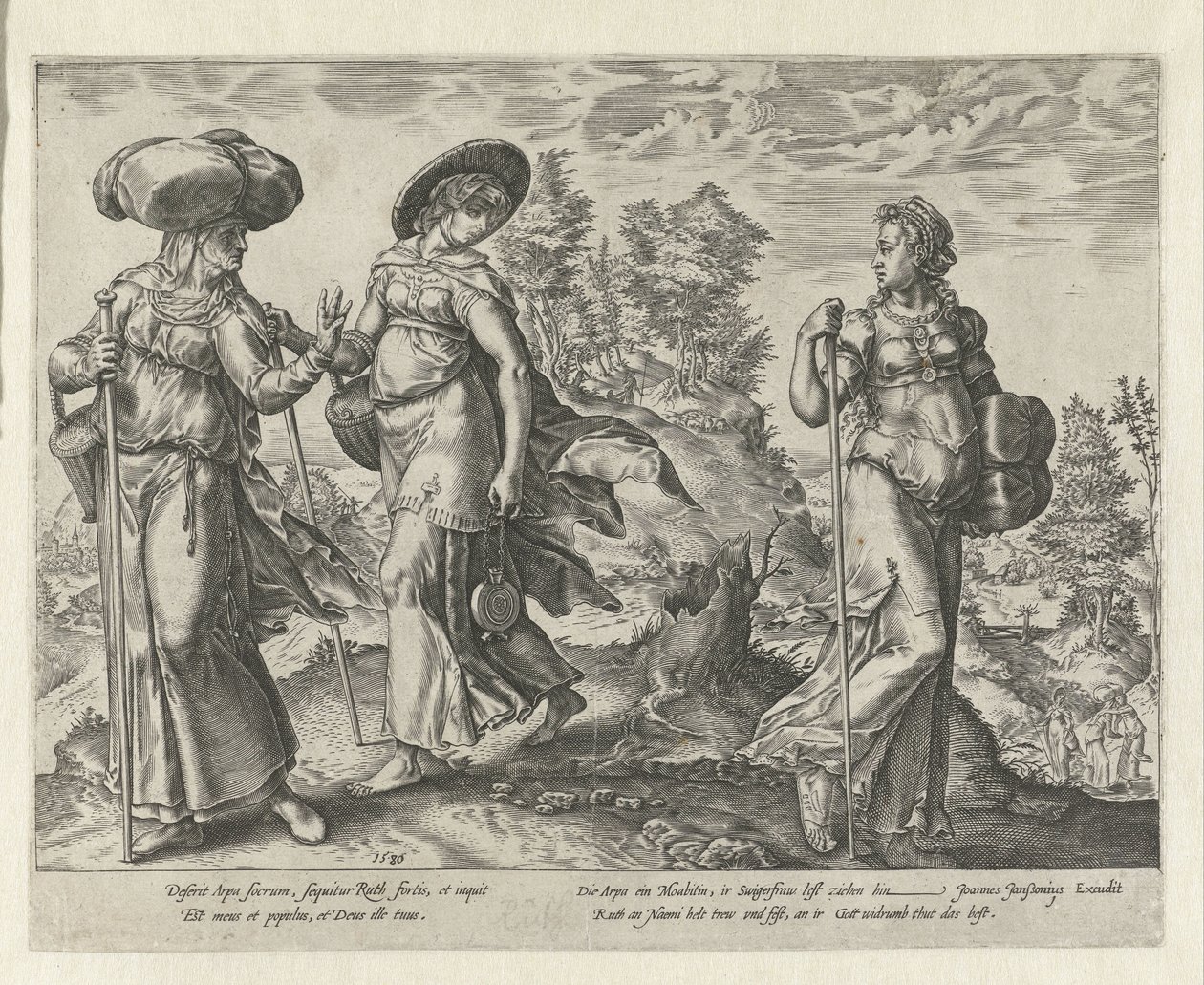 Orpa lascia Naomi e Ruth da Hendrick Goltzius