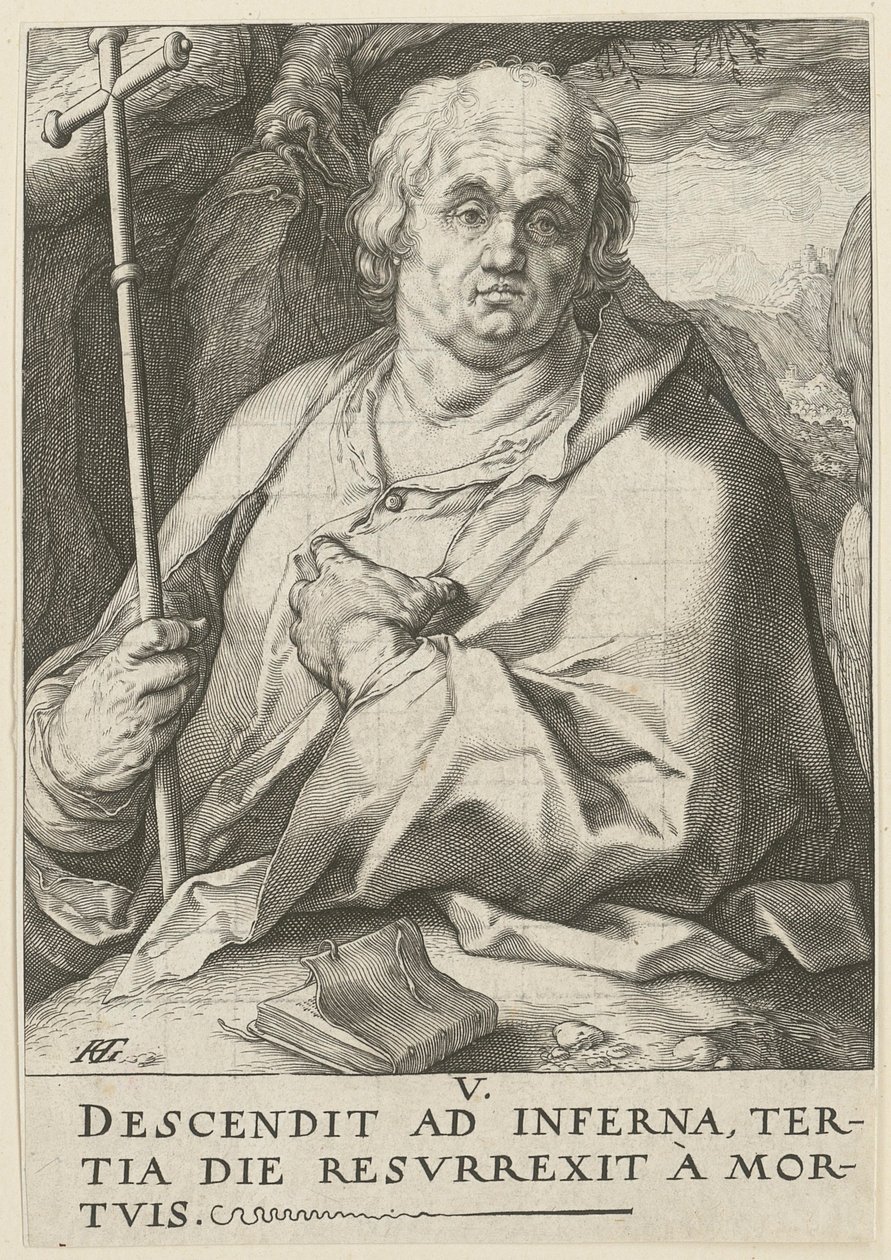 Filippo, foglio 5 della serie "Cristo, i dodici apostoli e Paolo" da Hendrick Goltzius