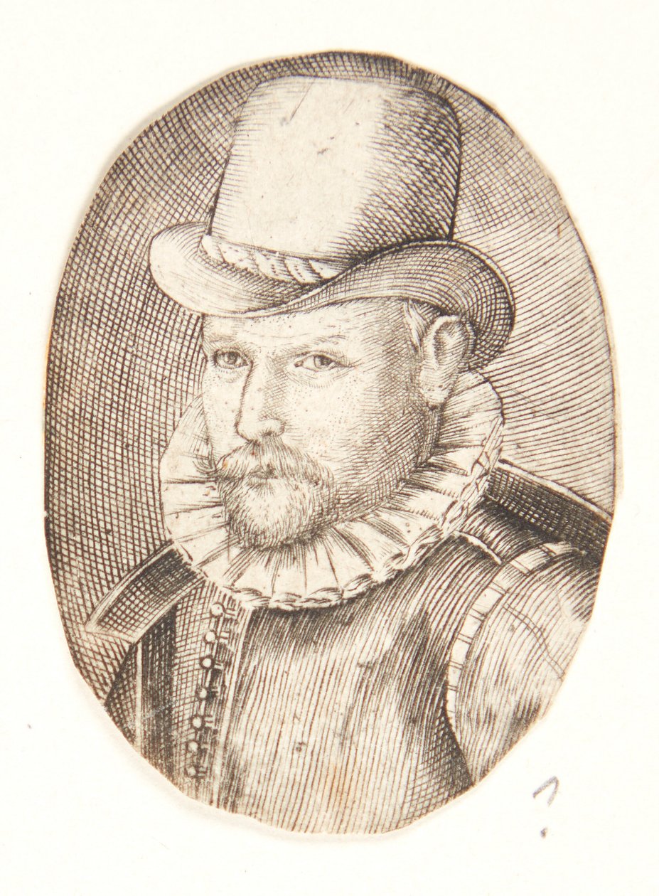 Ritratto di uomo con cappello, rivolto a sinistra da Hendrick Goltzius