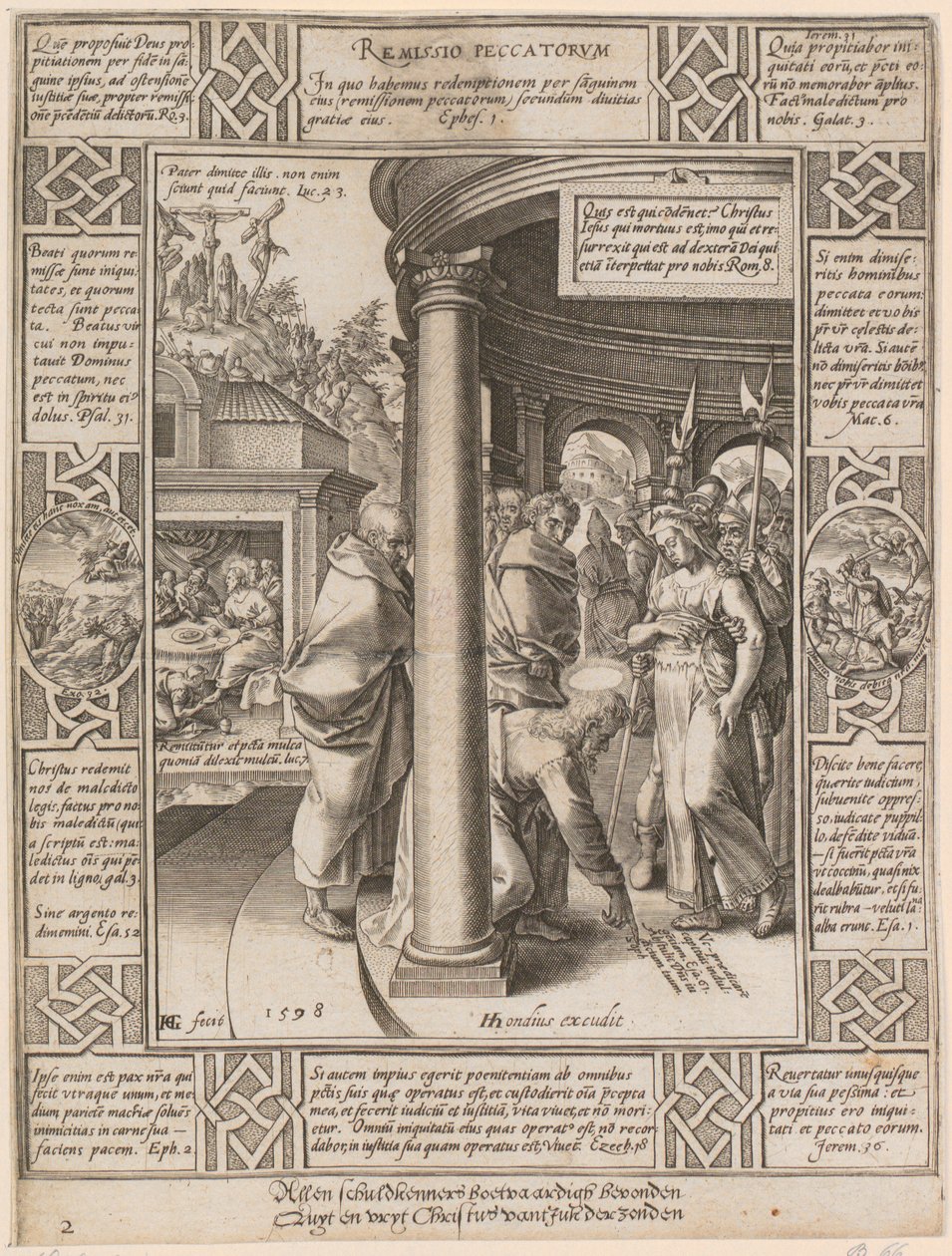 Remissio Peccatorum, foglio 2 della serie "Allegorie della fede cristiana" da Hendrick Goltzius