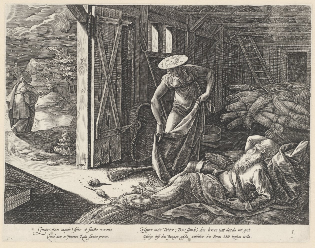 Ruth e Boaz nel granaio da Hendrick Goltzius