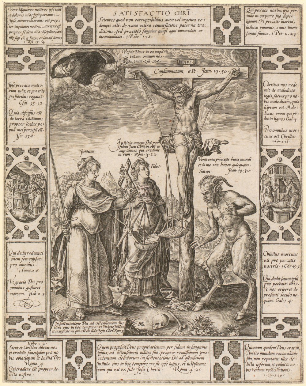 Satisfactio Christi, tavola 3 della serie «Allegorie della fede cristiana» da Hendrick Goltzius