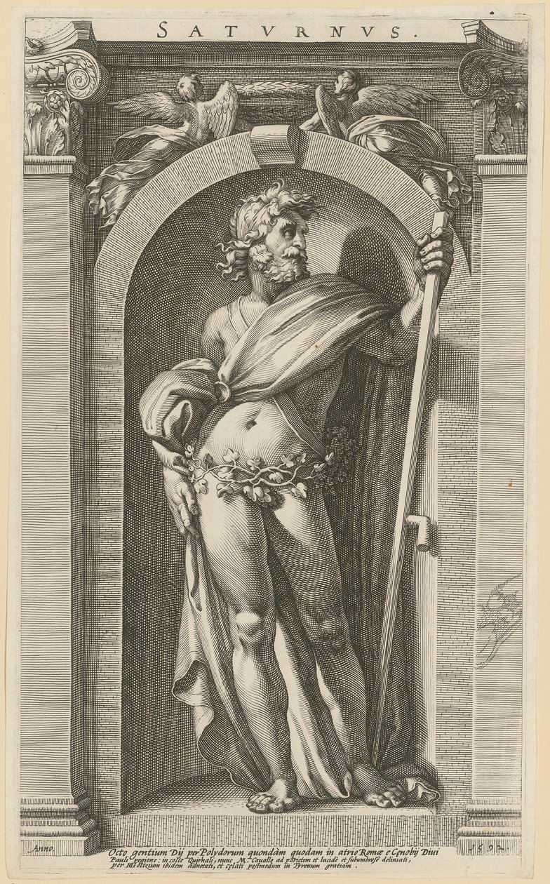 Saturno, foglio 1 della serie «Otto divinità antiche» da Hendrick Goltzius