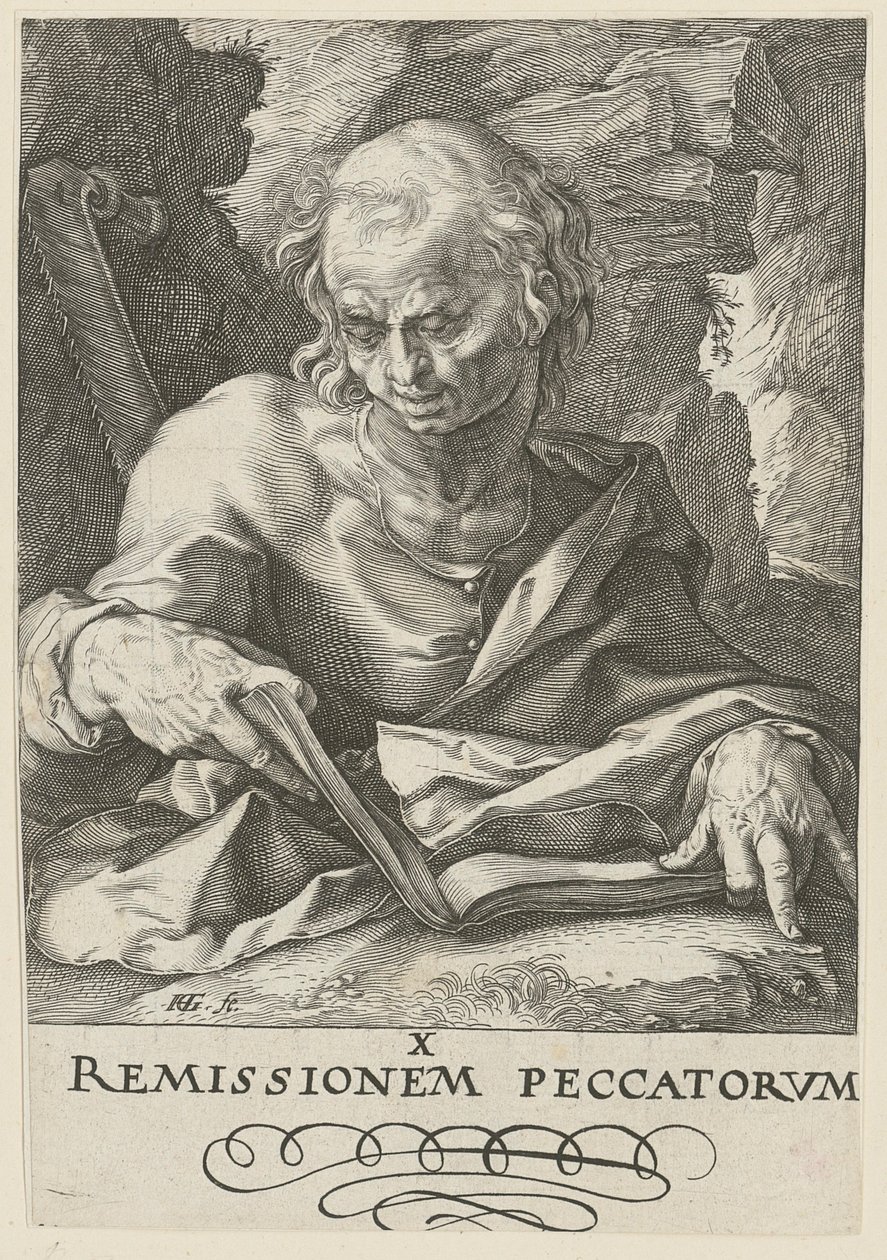 Simon, foglio 11 della serie "Cristo, i dodici apostoli e Paolo" da Hendrick Goltzius