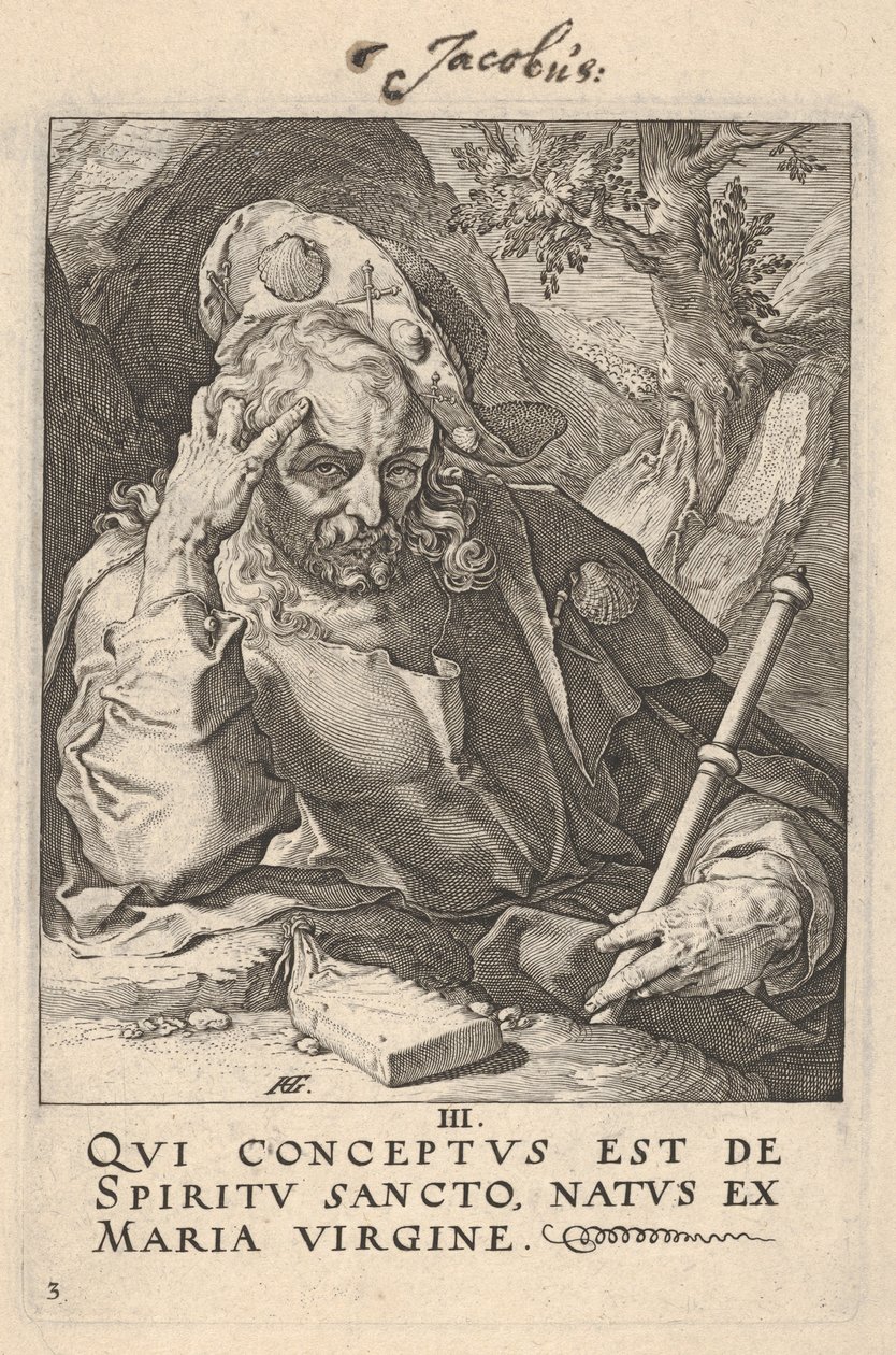 San Giacomo il Maggiore, dall’opera “Cristo, gli Apostoli e San Paolo con il Credo” da Hendrick Goltzius