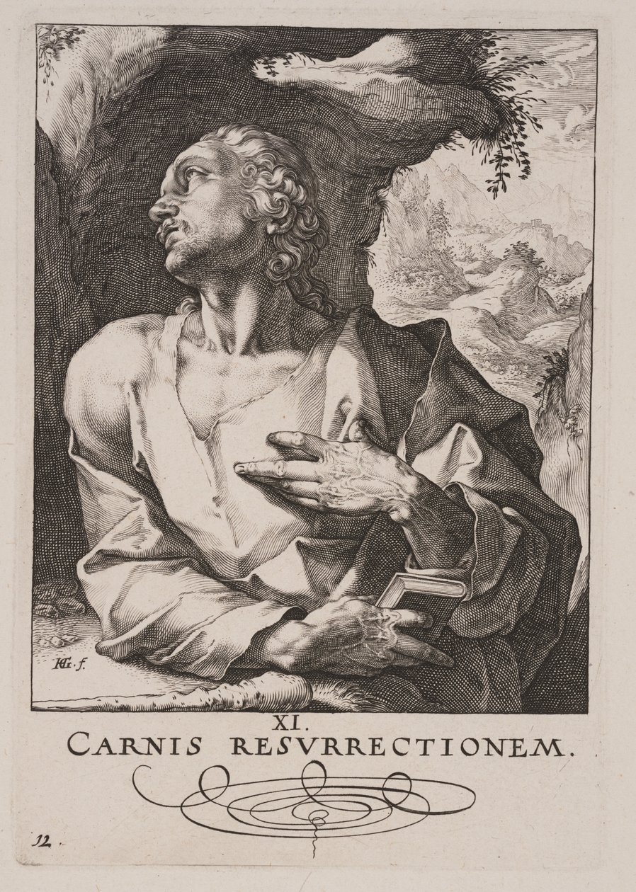 San Giuda Taddeo, di Cristo, gli Apostoli e San Paolo con il Credo da Hendrick Goltzius