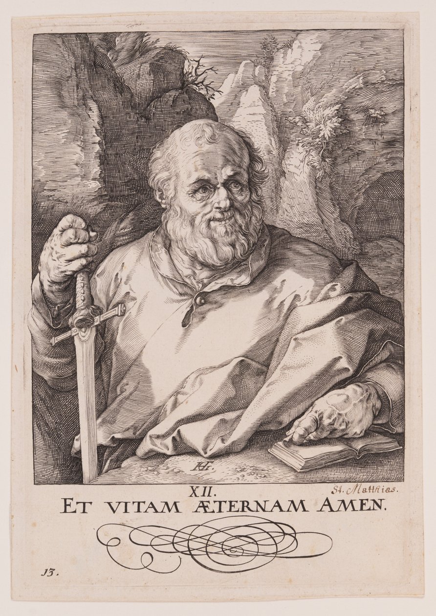 San Mattia, da Cristo, gli Apostoli e San Paolo con il Credo da Hendrick Goltzius