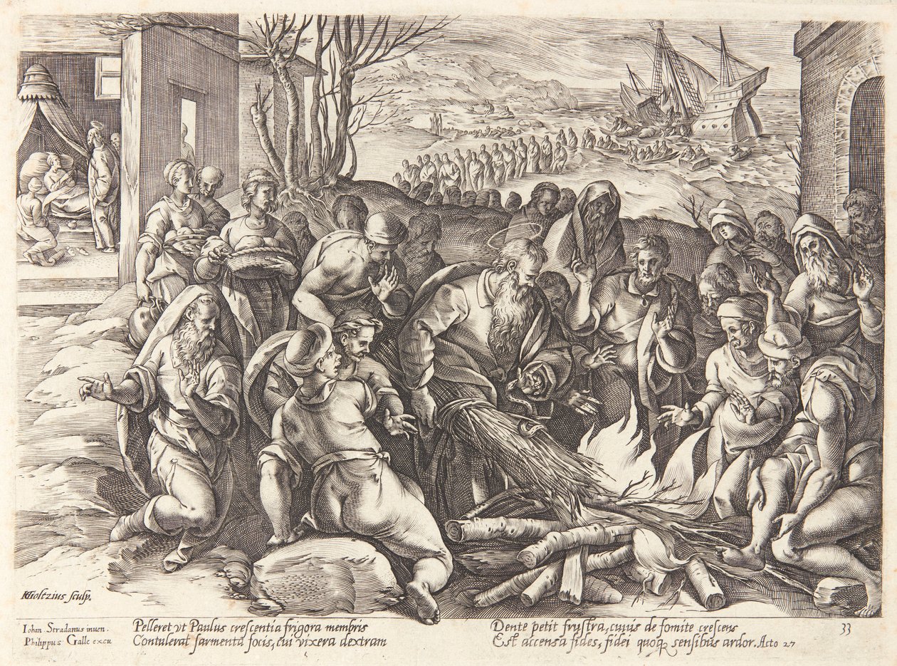 San Paolo morso dalla vipera da Hendrick Goltzius