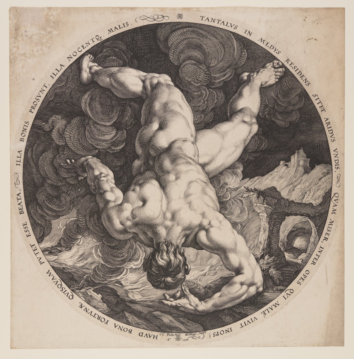 Tantalo, da I quattro disgraziati da Hendrick Goltzius