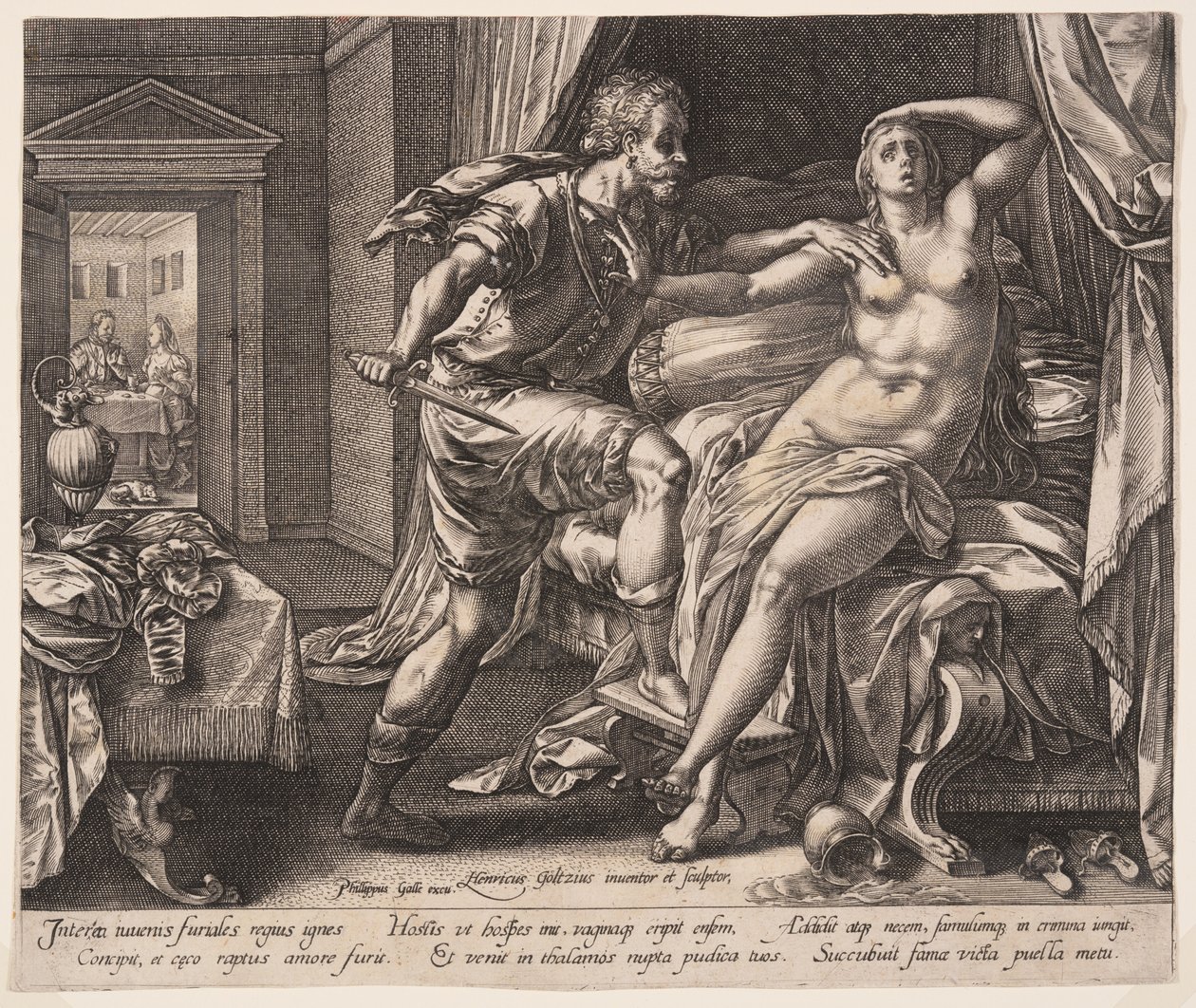 Tarquinio e Lucrezia, da La storia di Lucrezia da Hendrick Goltzius