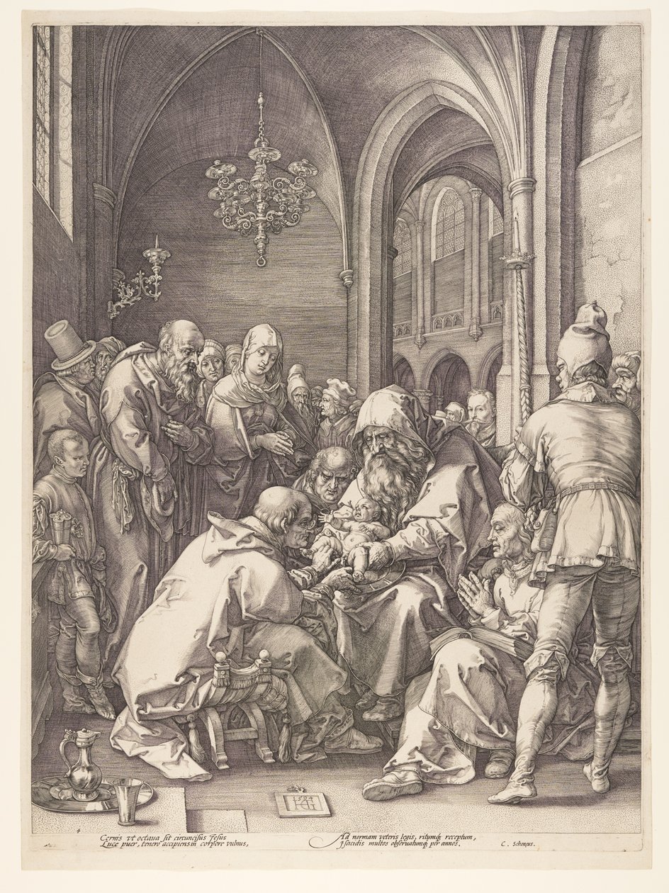 La circoncisione, da La nascita e la prima vita di Cristo da Hendrick Goltzius