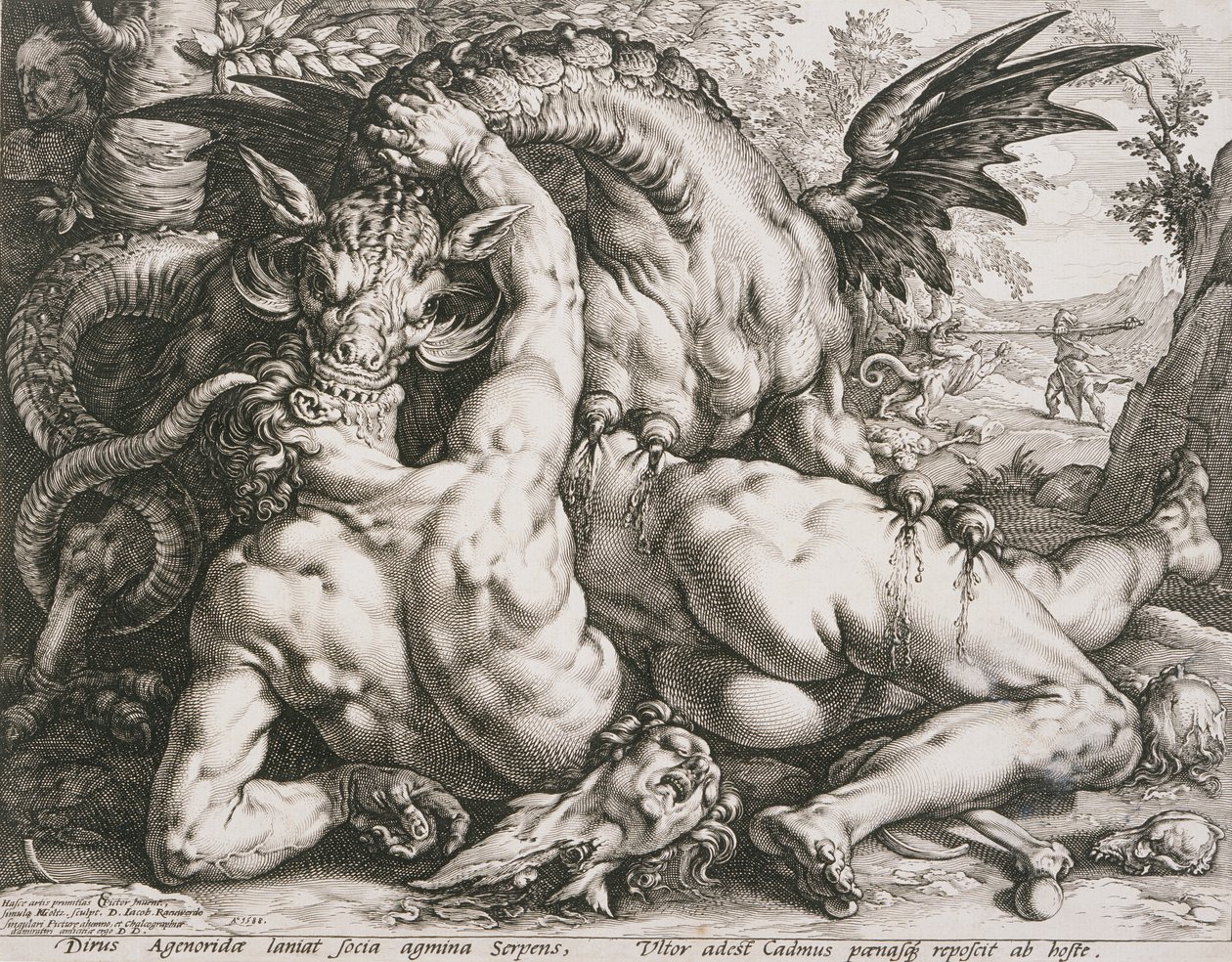 Il drago che divora i compagni di Cadmo da Hendrick Goltzius
