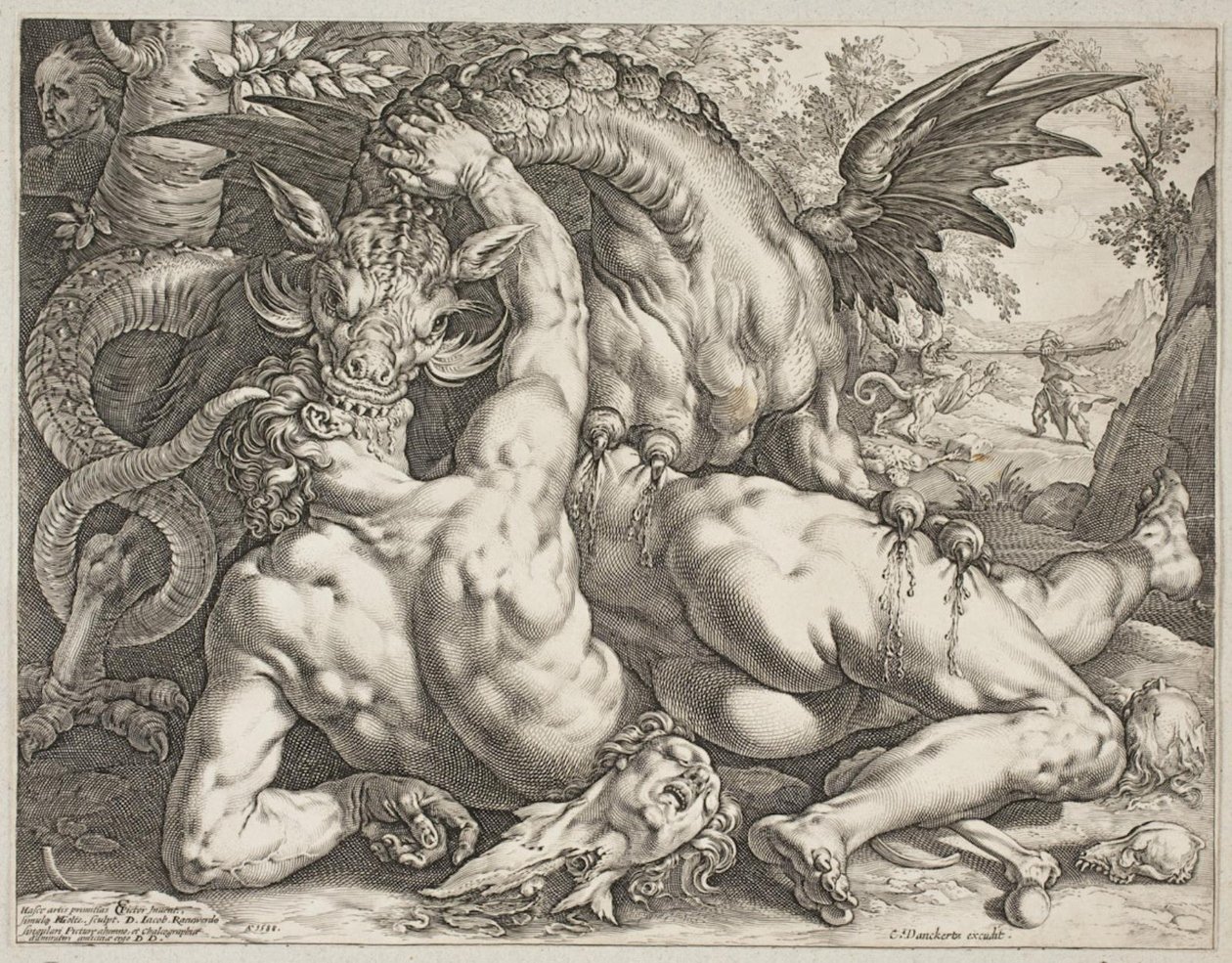 Il drago che divora i compagni di Cadmo da Hendrick Goltzius