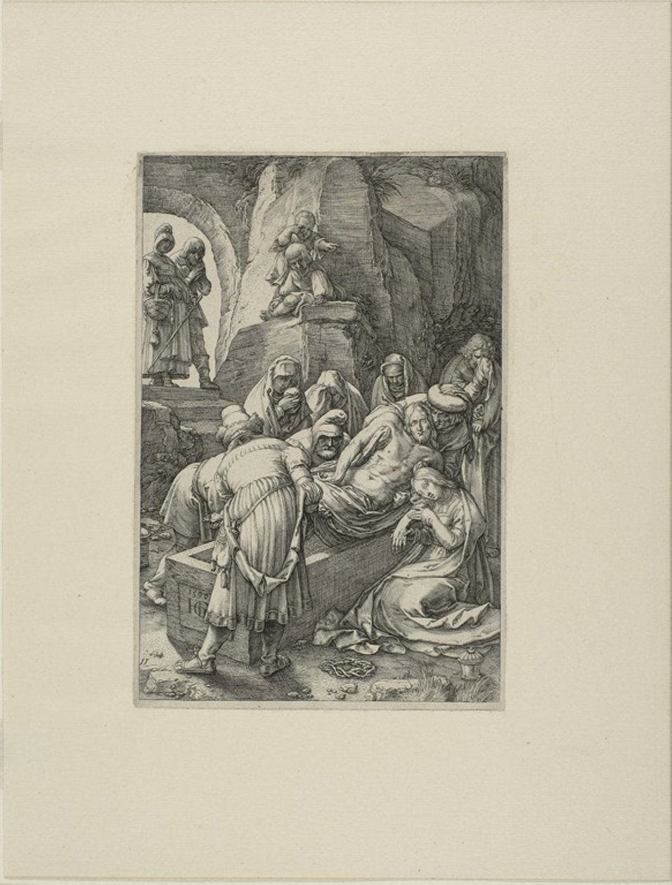 La sepoltura, tavola undici da La Passione di Cristo da Hendrick Goltzius