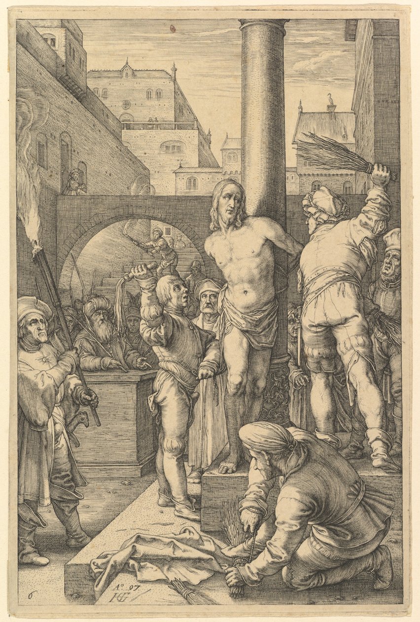 La flagellazione, tratta da “La Passione di Cristo” da Hendrick Goltzius