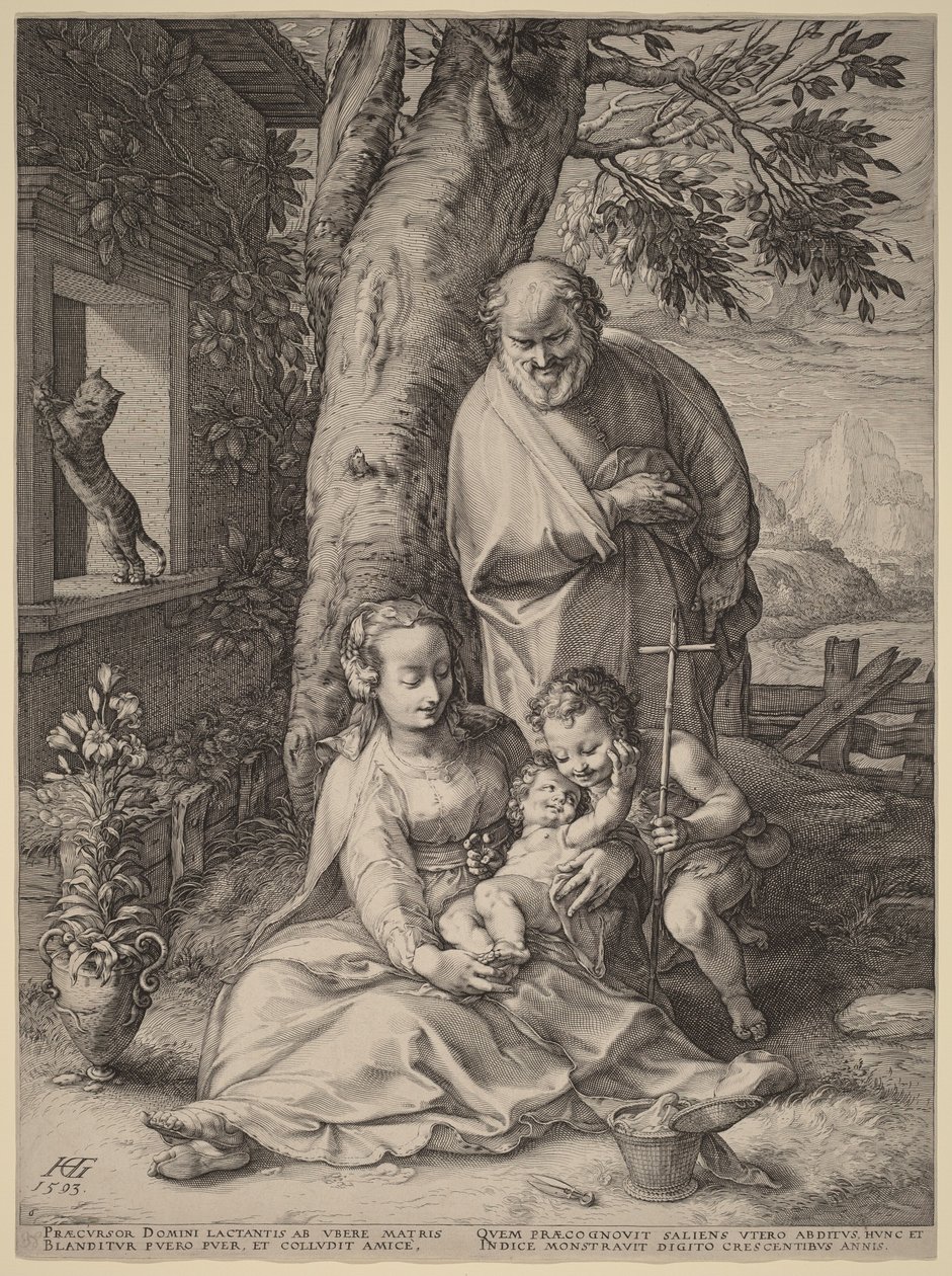 La Sacra Famiglia con il piccolo Giovanni Battista da Hendrick Goltzius